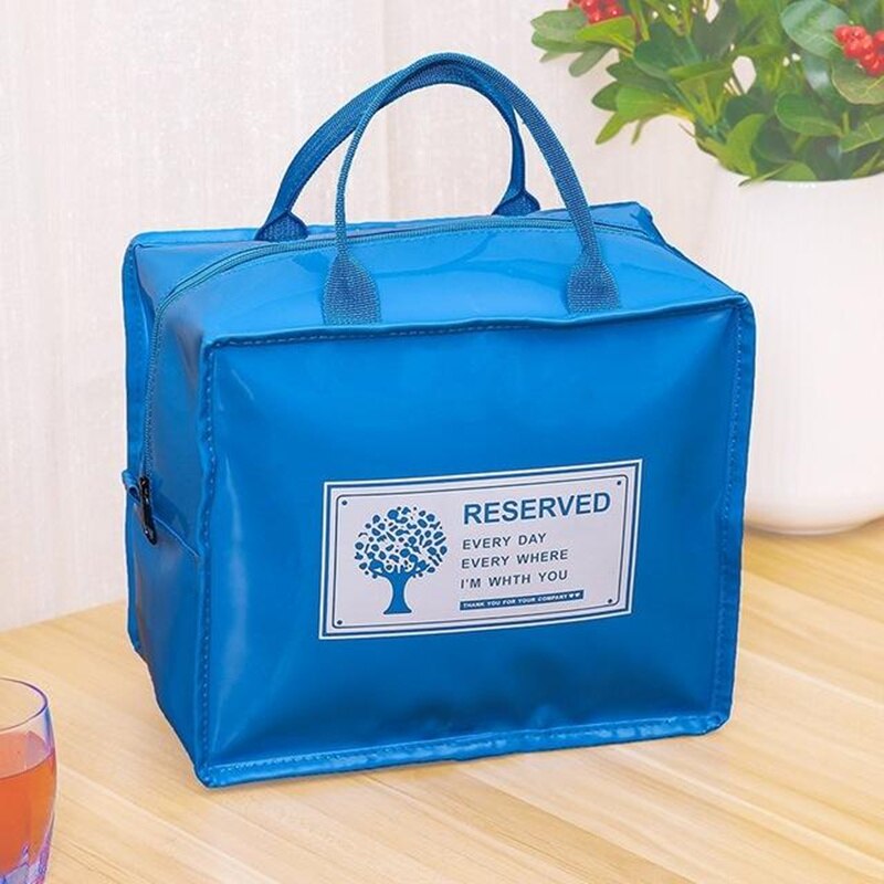 RUPUTIN PU Lunch Package Ice Pack Cooler Lunch Box Insulation Picnic Bag Thermo Thermal Lunch Bag For Women Kids Lunchbags Bags: Big Sky blue