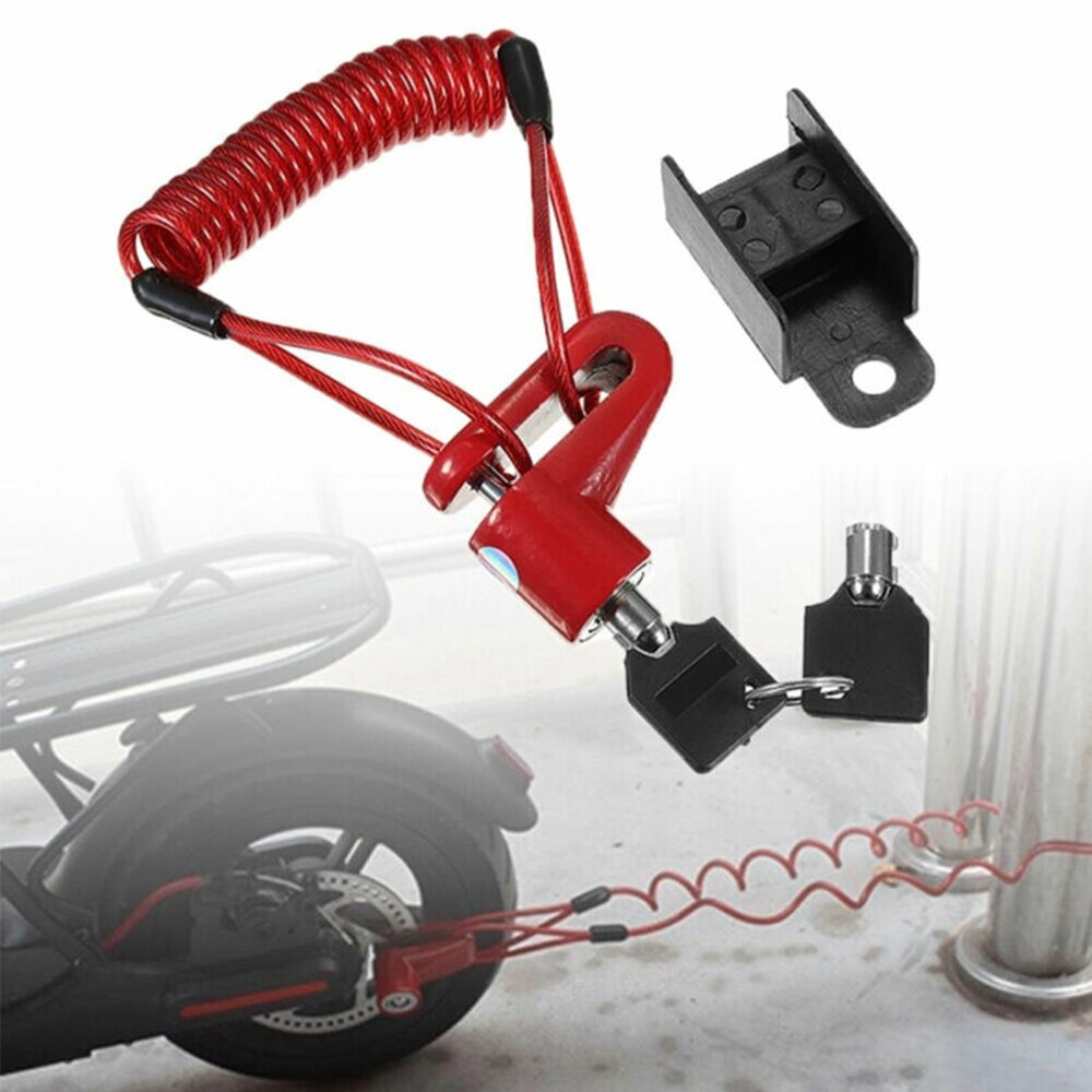 Candado antirrobo para patinete eléctrico, mecanismo de bloqueo de freno de disco para ruedas de scooter, con cable de acero, cerradura para Xiaomi M365