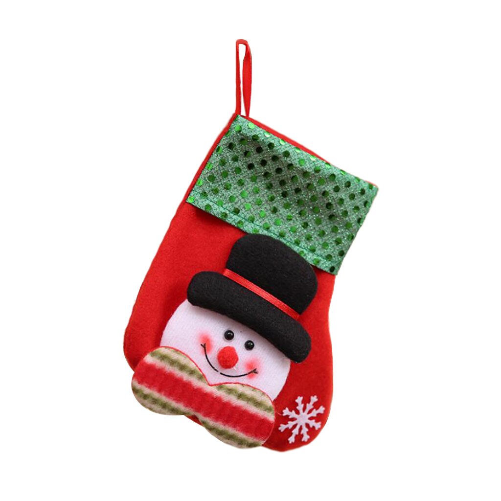Kerst Kousen Non-woven Santa Sneeuwpop Beer Schoorsteenmantel Ing: Snowman