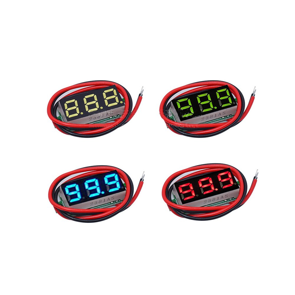 0,28 zoll DC LED Digital Voltmeter 0-100V Spannung Meter Auto Auto Handy, Mobiltelefon Energie Spannung Tester Detektor 12V verrotten Grün Blau Gelb
