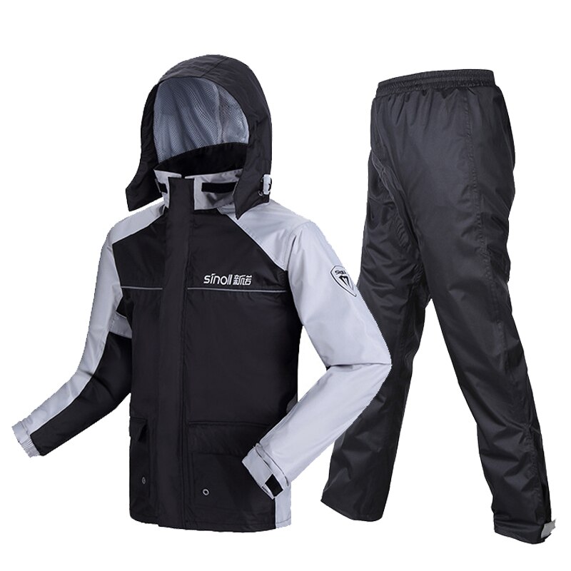 SINOLL Motorcycle Raincoat+Rain Pants Motorcycle Rain Suit Waterproof Motorcycle Rain Jacket Poncho Riding Motorbike Rain Coat