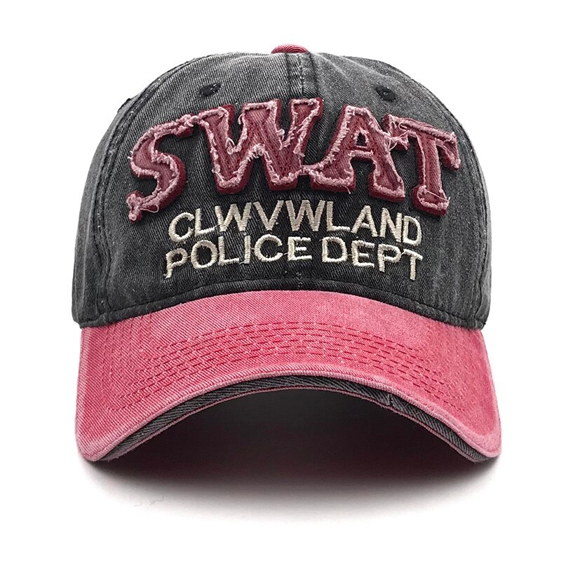 Baseball cap swat hatte til mænd kvinder mærke snapback hætter mandlig vintage vasket bomuld politi broderihætter knogle far hat: C3