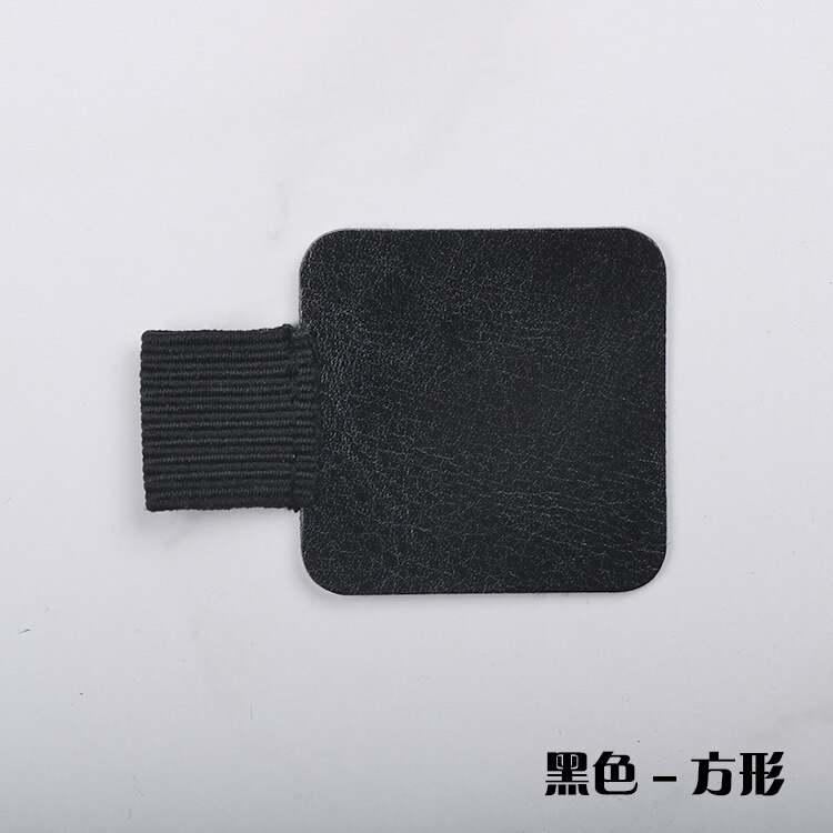 1p Branded Pen Clip Portable Pu Leather Pen Holder Self Adhesive Pencil Elastic Ring For Notebook Diary Clipboard: black