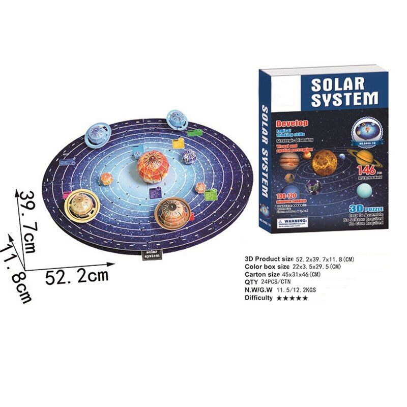 Planètes carte 3D Puzzle papier modèle astronomie apprentissage jouets pour enfants éducatif bricolage système solaire Cognition Puzzles