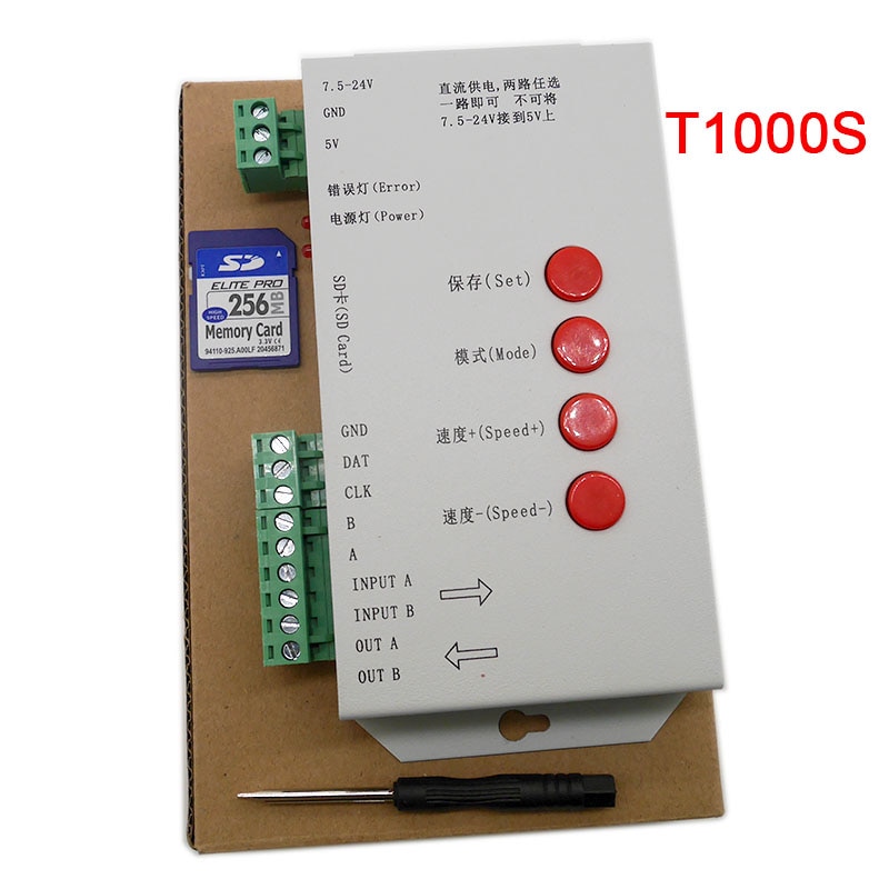 K-1000C (T-1000S Updated) Program controller K1000C WS2812B,WS2811,APA102,T1000S WS2813 LED 2048 Pixels Controller DC5-24V