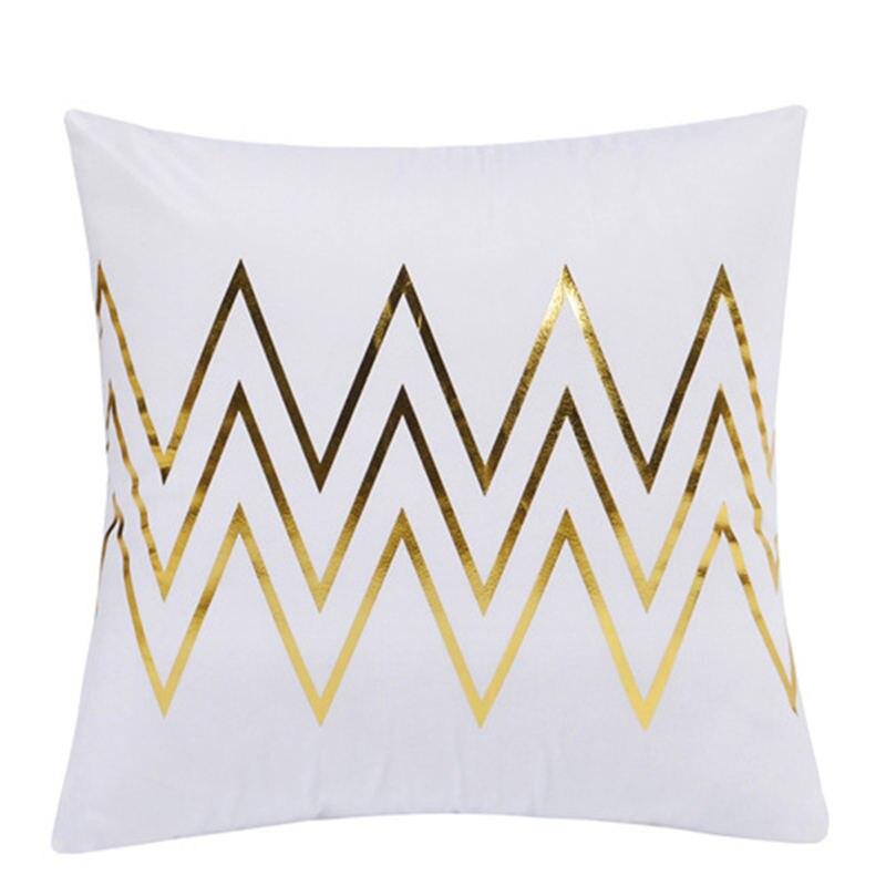 BeddingOutlet Bronzing Kussenhoes Goud Zwart Wit Kussensloop Geometrische Decoratieve Kussensloop Sofa Blad Kussenslopen 45x45: White 001