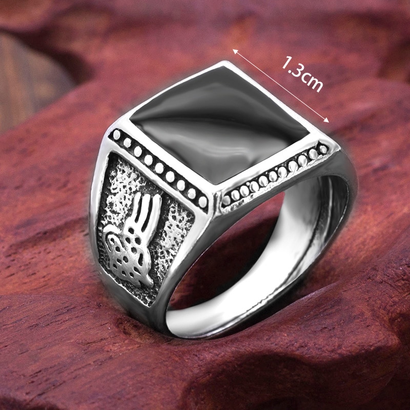 Anel de gotejamento de óleo quadrado preto vintage anéis de casamento masculino liga acessórios de jóias