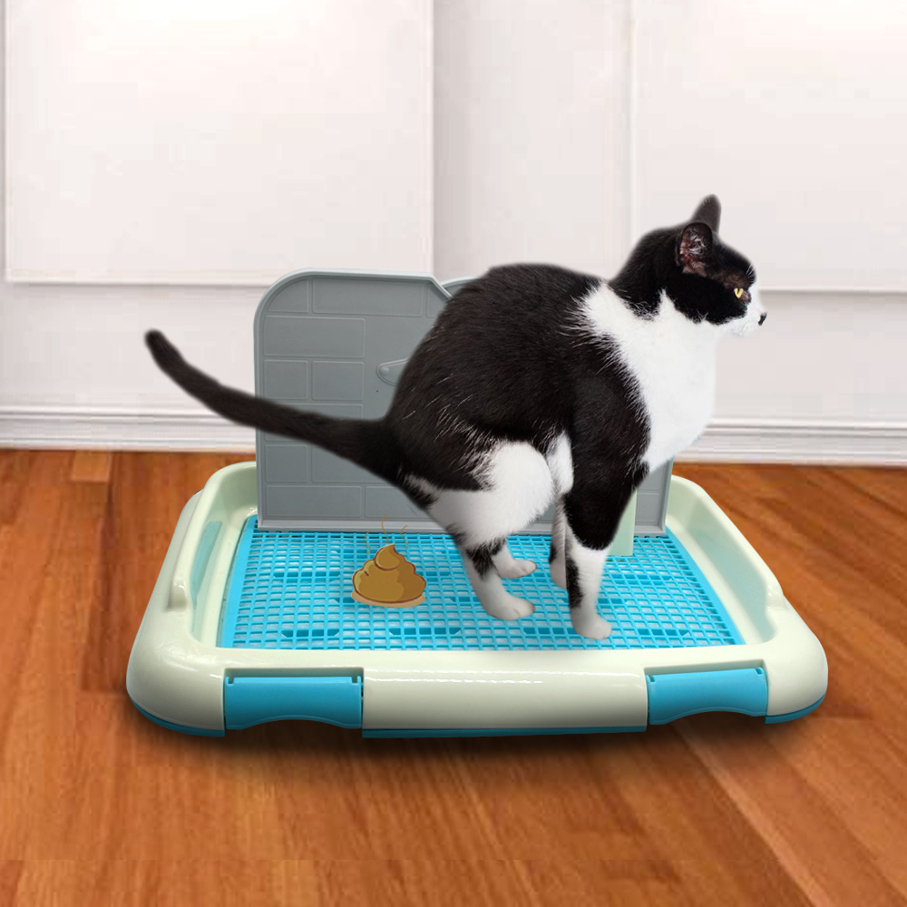 Pot de dressage pour chiens, bac à treillis, Portable, lavable, d&#39;intérieur, distributeur de excréments pour chiens, support de tampons, boîte à litière pour chats, fournitures pour animaux de compagnie