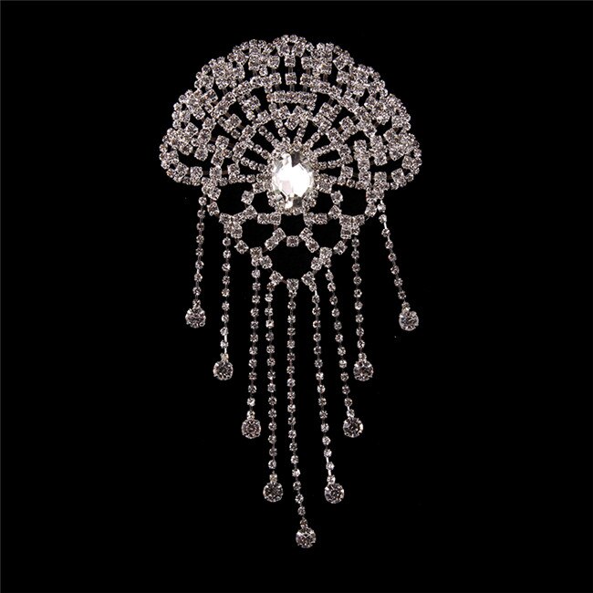 Cusack de aplicación de strass de cristal para vestidos de boda bolsas de ropa sombreros adornos costura DIY artesanía de plata AB oro: Silver