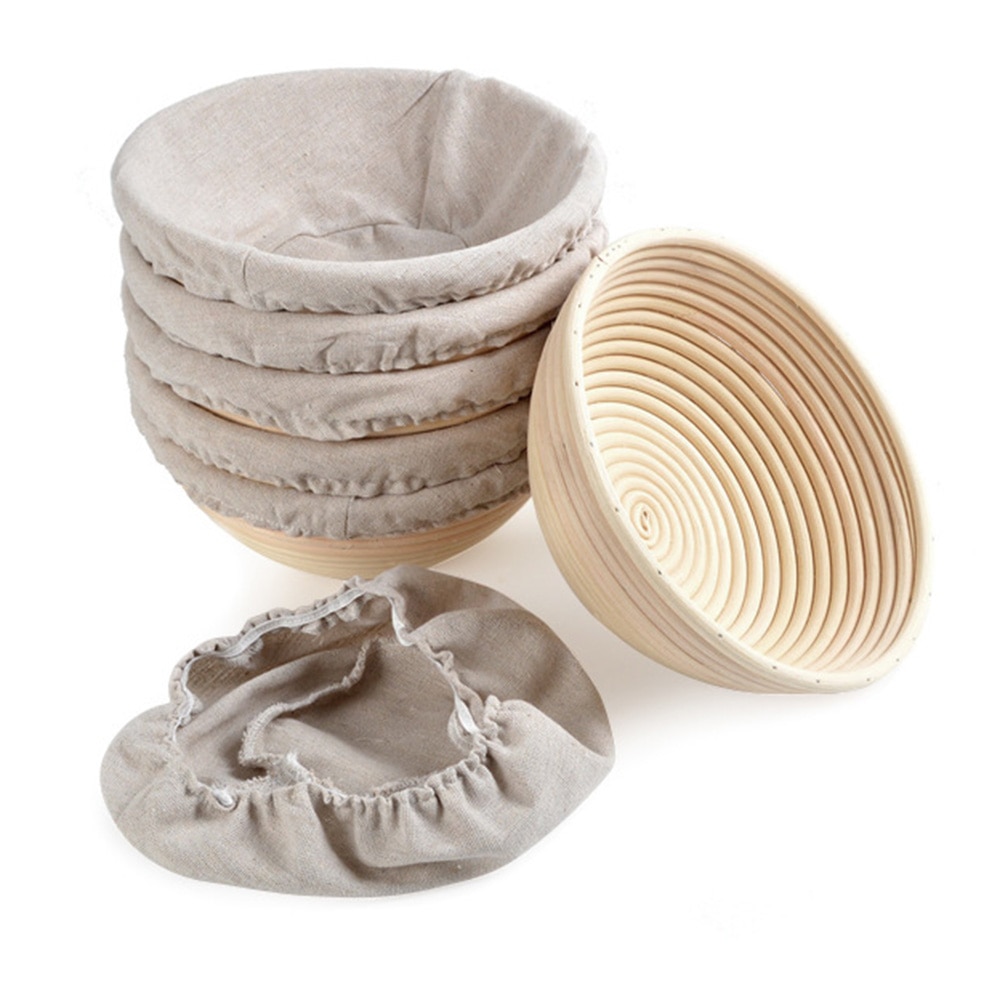Ronde Brood Deeg Proofing Rising Rotan Mand & Liner Proofing Mand Set Bakers & Brood Maken Voor Thuis