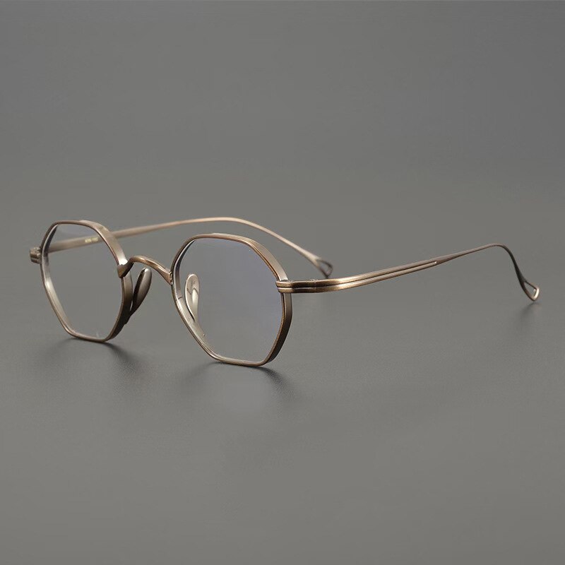 John Lennon-Gafas De lectura japonesas para hombres, anteojos pequeños hexagonales De titanio, montura Retro, para miopía, hechos a mano