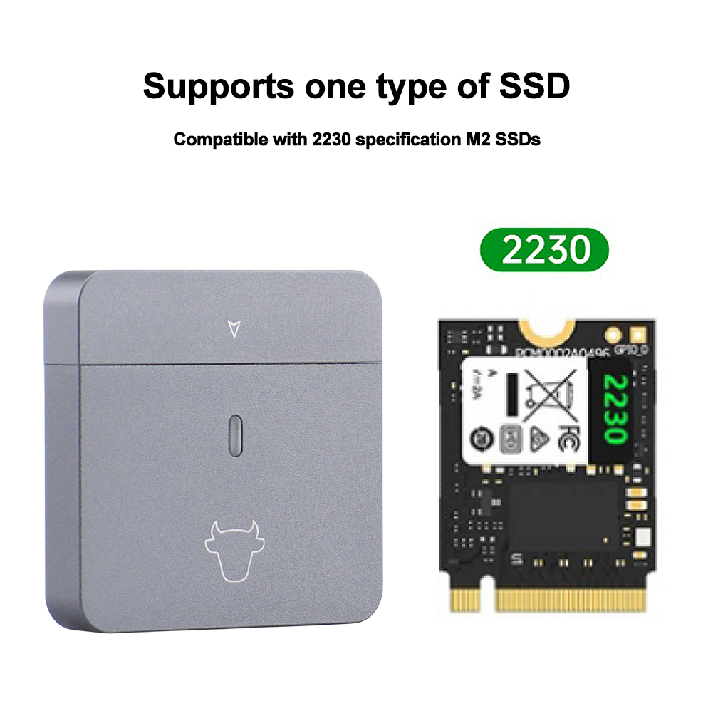 M.2 NVMe 2230 SSD Enclosure USB C Adapter 10Gbps USB3.2 Gen2 External Case Box for M2 2230 NVMe SN740/SN530 520/PM991a/BG4/BC711