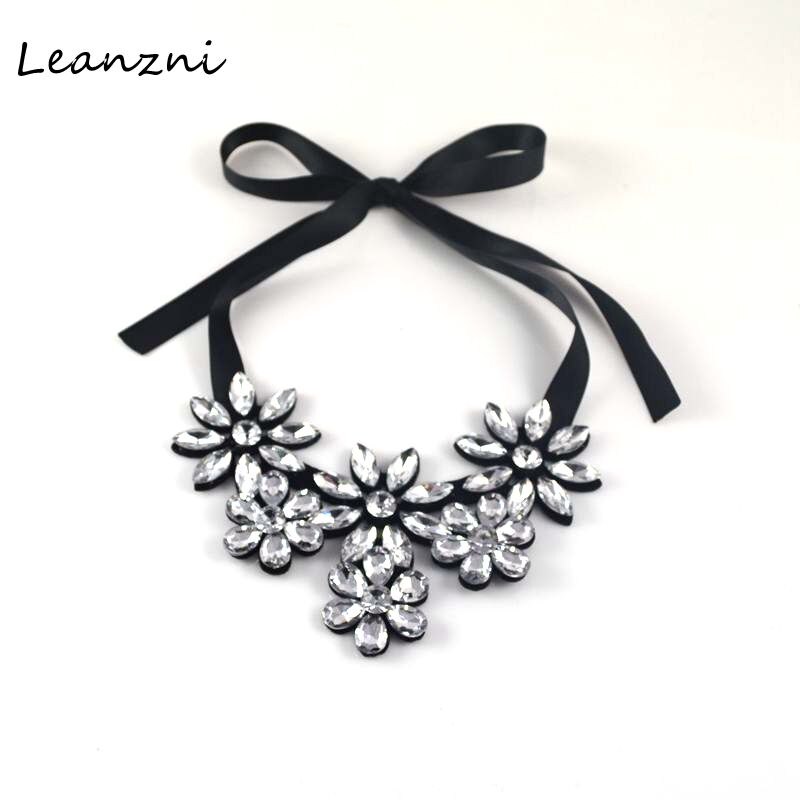 Leanzni Mode acryl fittings & flanellen bloem ketting sieraden jurk vrouw aanwezig