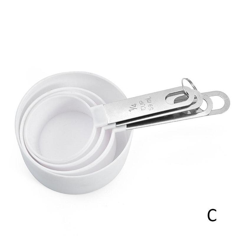 4-piece Plastic Measuring Spoon Stainless Steel Measuring Cup Spoon Baking Set Spoon Measuring With Scale Measuring Tools L2S5: C