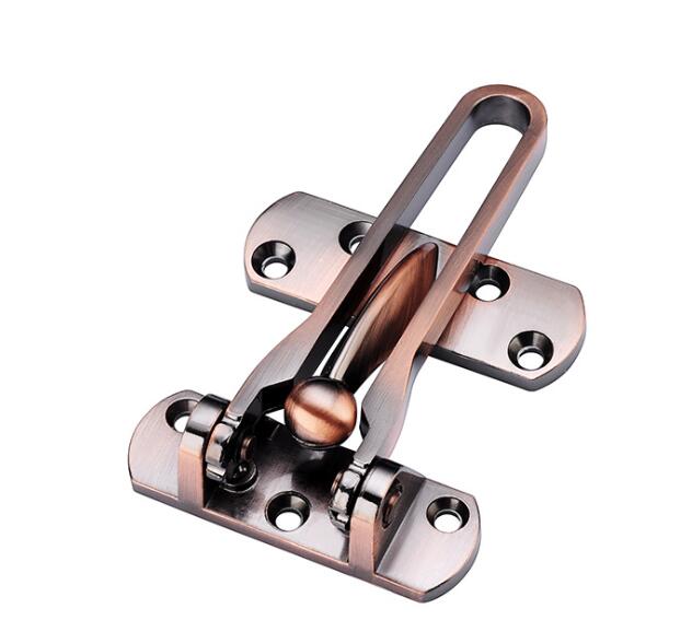Swing Bar Deurslot Home Security Deurslot, Voordeur Sloten Voor Kinderen, thuis Versterking Lock Voor Swing-In Deuren, Zinklegering: Red bronze