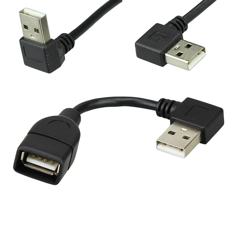 10 cm 20 cm USB 2.0 A Man-vrouw Haakse Extension Adapter kabel