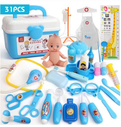 Per bambini medico giocattolo della casa del gioco medico set giocattolo ragazza medico della scatola strumento ragazzo infermiera bambino iniezione stetoscopio strumento di bambino regalo: Arancione