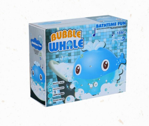 Macchina per bolle di granchio giocattoli da bagno per bambini piscina per bambini nuoto vasca da bagno macchina per sapone bolla automatica divertenti balene rane bagno musica bolla: Whale With Box