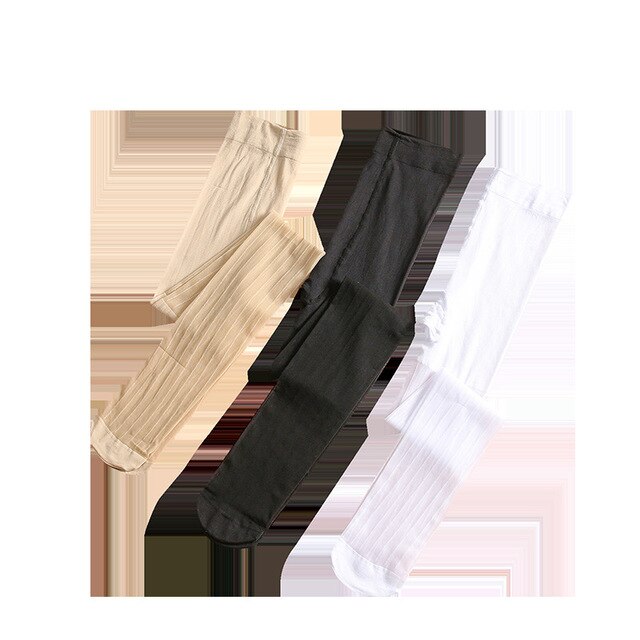 Pantimedias de rayas verticales ultrafinas para niños y niñas, medias de malla antigancho, novedad de verano