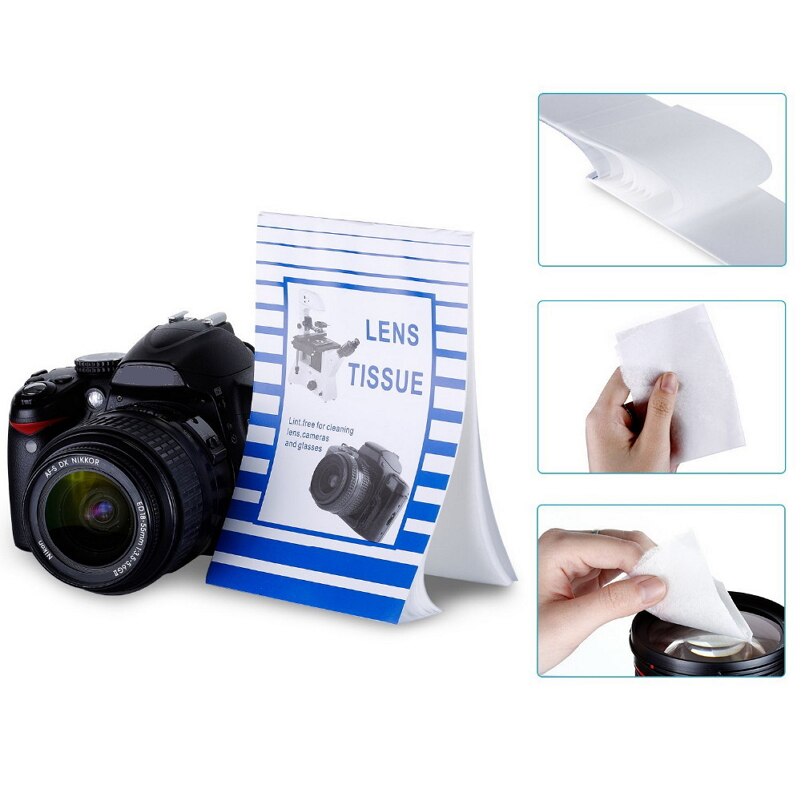 Papel óptico suave para limpieza de lentes de cámara, toallitas blancas para limpiar pañuelos, polvo, folleto para filtro de pantalla de vidrio, 50 hojas