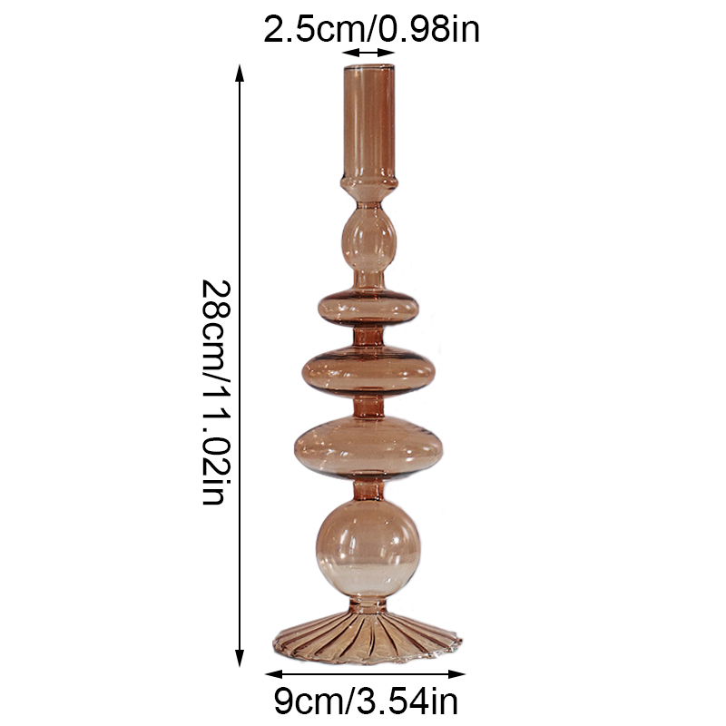 Portavelas de vidrio para sala de estar, candelabro romántico para el hogar, decoración de boda, cumpleaños, cena, de Navidad, Acc
