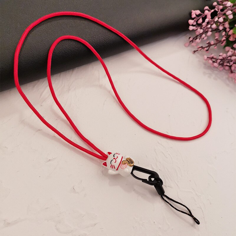 Phone Wrist Straps Lucky Cat Lanyard Strap Mobile Phone Straps Wrist Rope Hanging Neck Rope With Key chain Anti-lost Lanyard: 07