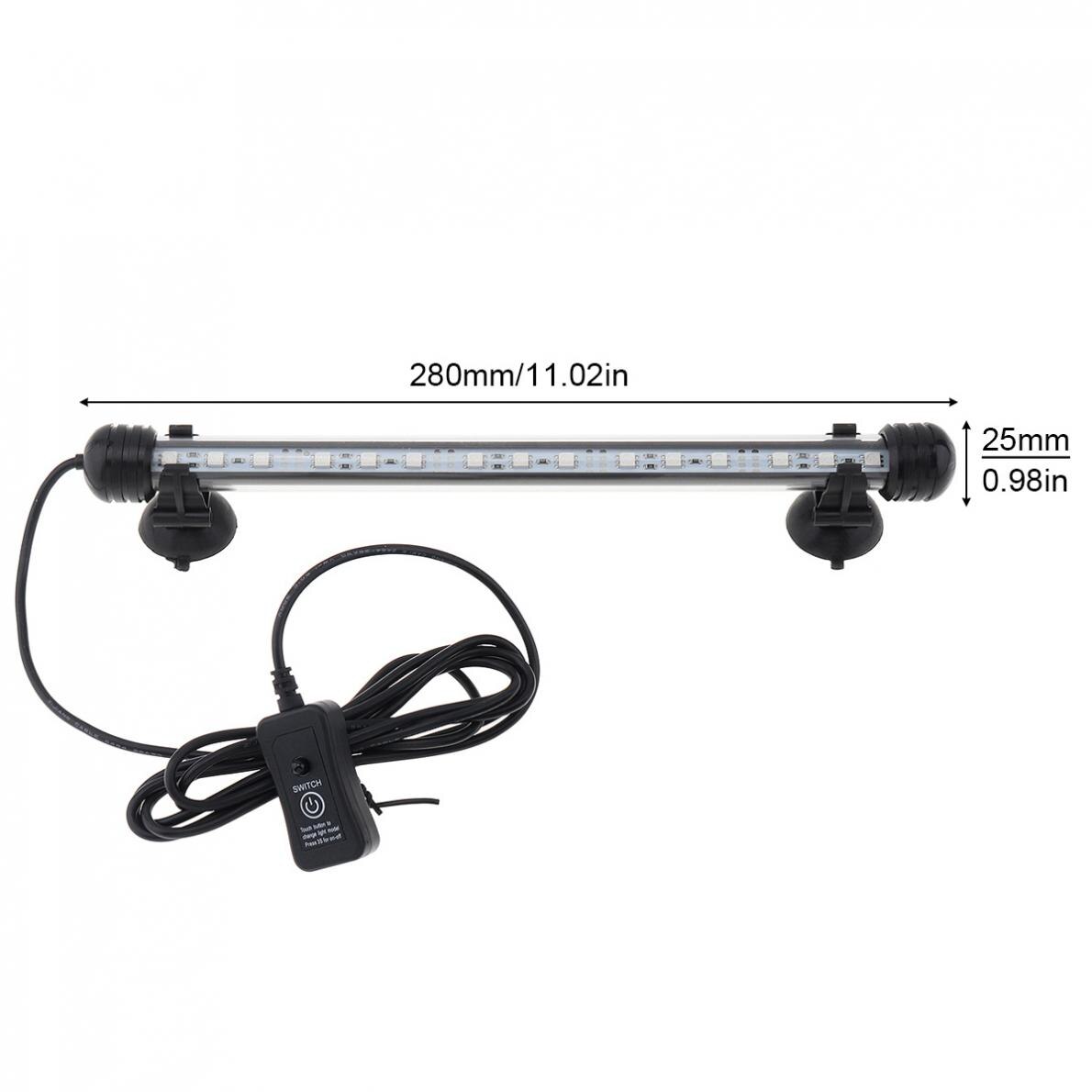 Submersible Light 18-62CM Aquarium Fish Tank LED Light 5050 SMD RGB Submersible Waterproof Strip Light with Remote Control