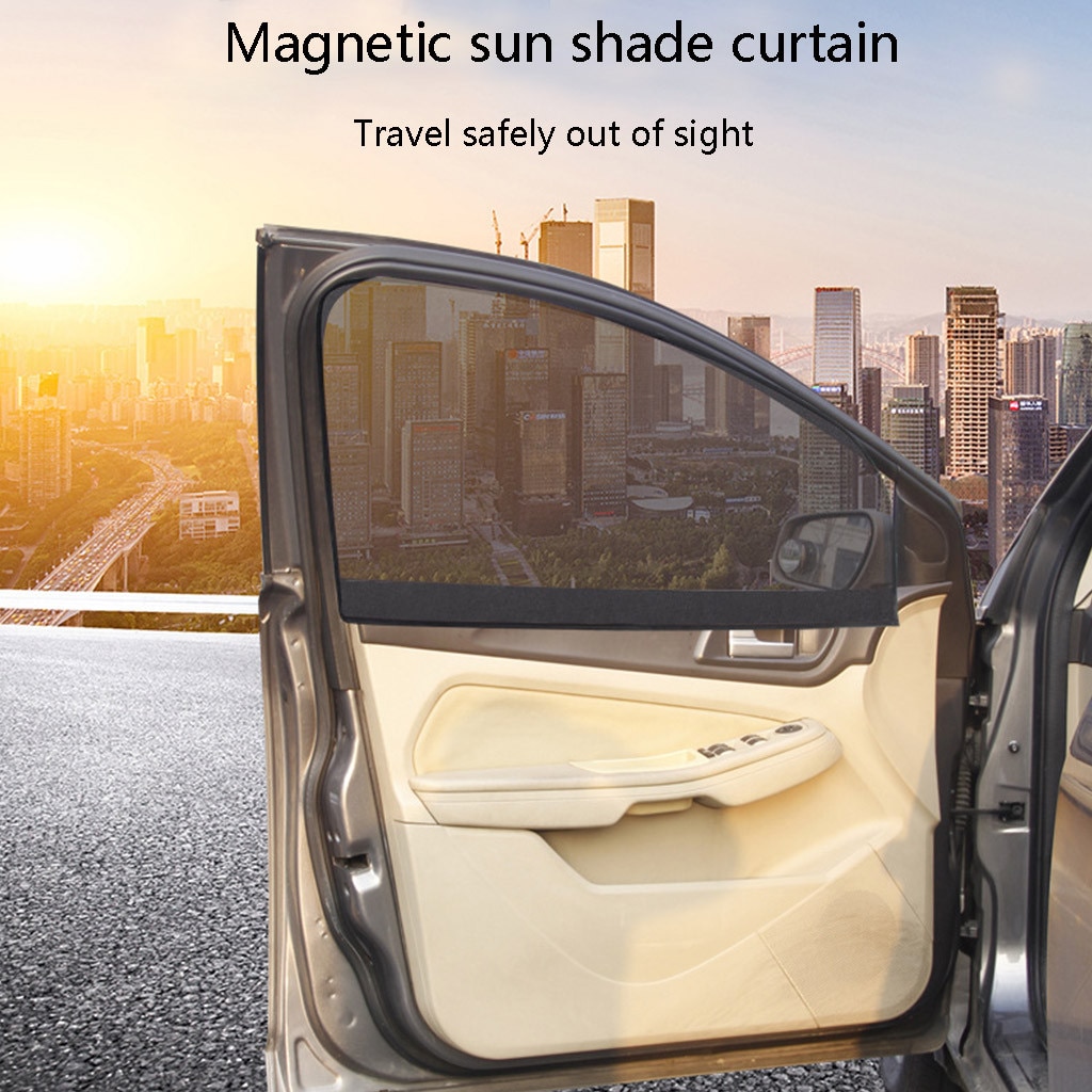 Magnetic Car Single Layer Mesh Yarn Magnetic Car Curtain Sun Visor Summer Protection Vehicle Window Curtain #R20