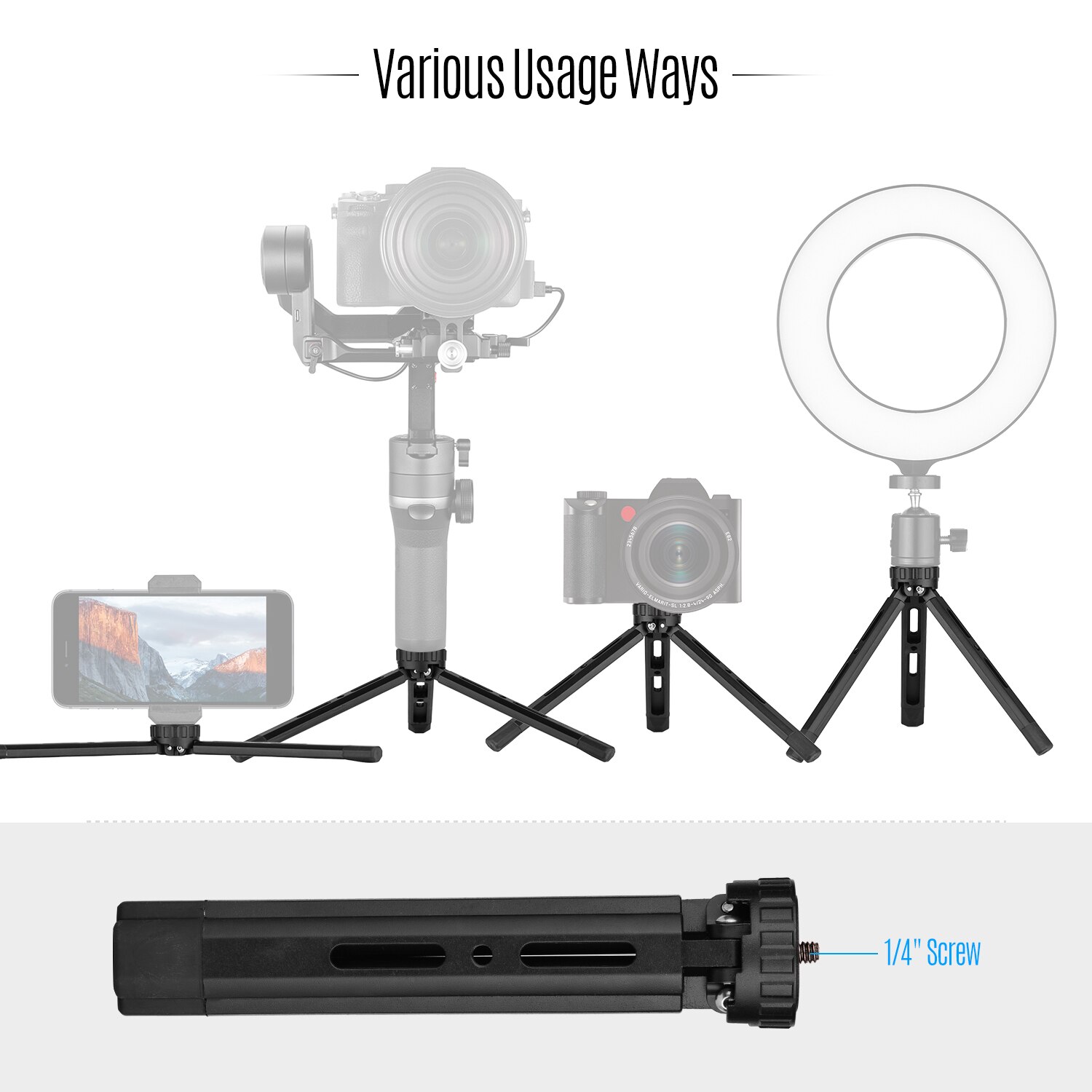 Desktop Metal Tripod Stand for DSLR Camera Gimbal Stabilizer for ZHIYUN Crane 3S/Weebill S/Weebill Lab/Crane 3 Lab/Crane Plus