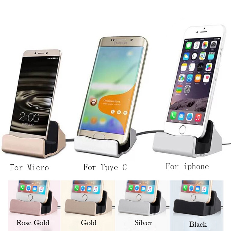 USB Pedestal Data Charger Dock Stand Station Charging For iphone 8 7 XR XS Desktop Cradle For Samsung Xiaomi Docking ladestation