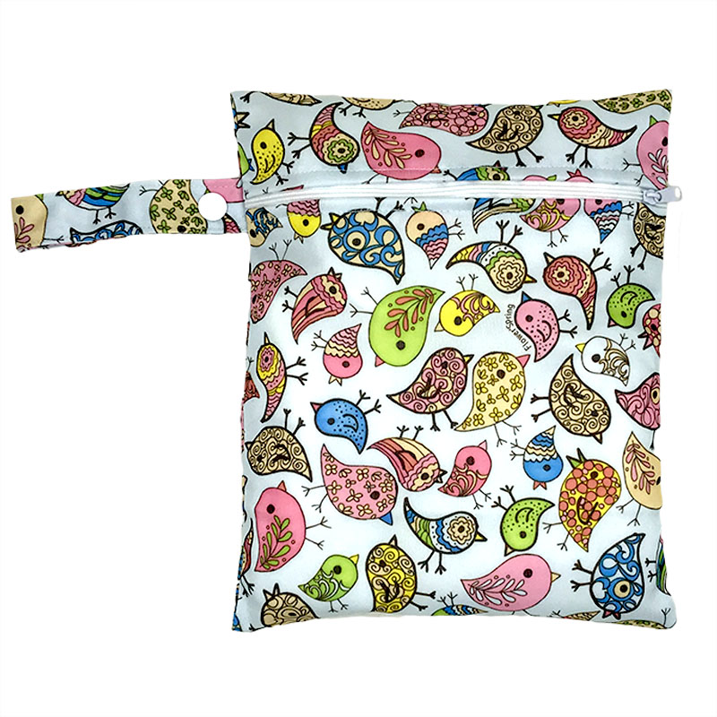 Printed Pocket Wet Bag Waterproof Reusable Nappy Bags PUL Travel Baby Nappy Mini Size Wet Dry Bags Wetbags 25x20cm