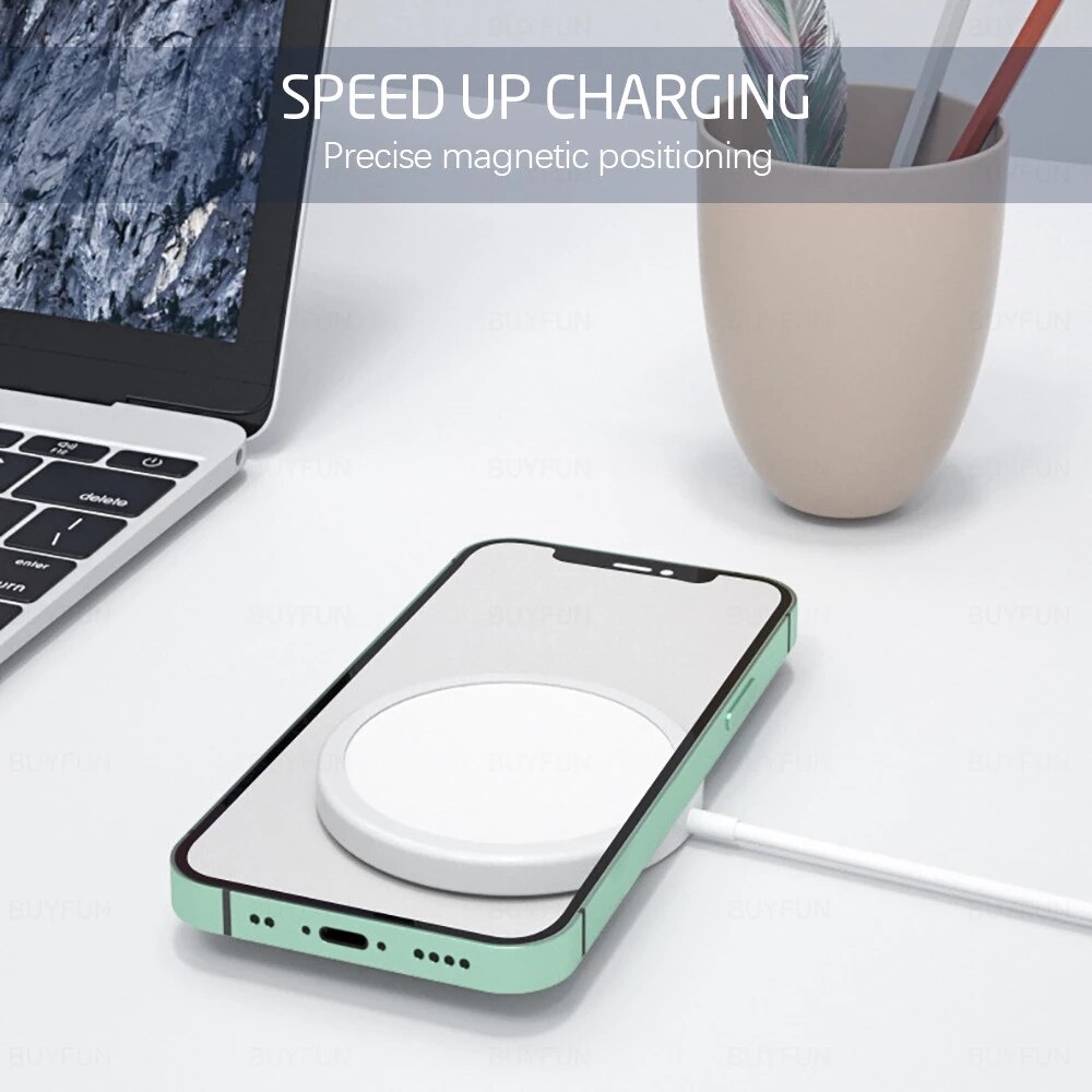 For iPhone 12 Pro Magnetic Wireless Charger 15W Faster Charging Pad Magsafe with Box for Samsung QI Wireless Charger