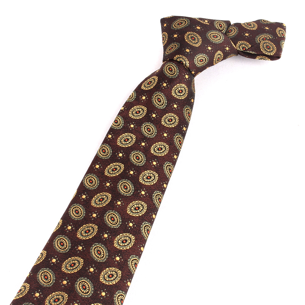 Maillard Coffee Color Ties For Men Women Floral Stripe Neck Tie For Wedding Business Classic Brown Color Neckties Men's Neck Tie