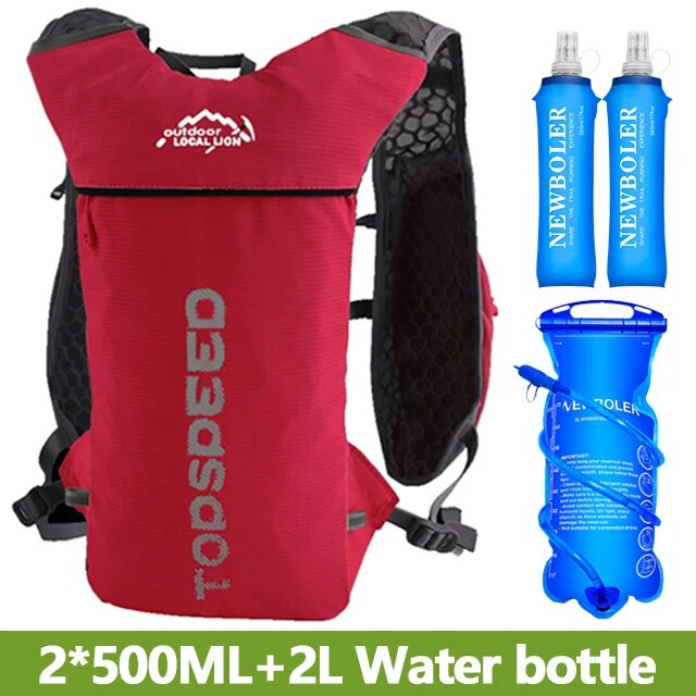 Newboler Trail running-ultraleichter 5-l-Rucksack, laufende Trink weste, Marathon, Fahrrad 2l Wasser beutel