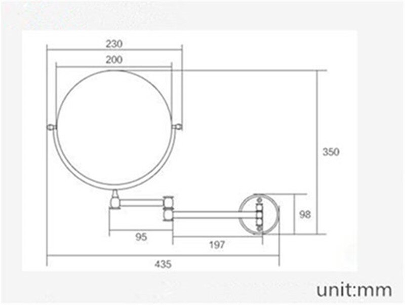 Miroir de bain en laiton 8 pouces | Miroir grossissant de salle de bains en or Rose, miroir de maquillage pliable et rétractable, matériel de bain à double face