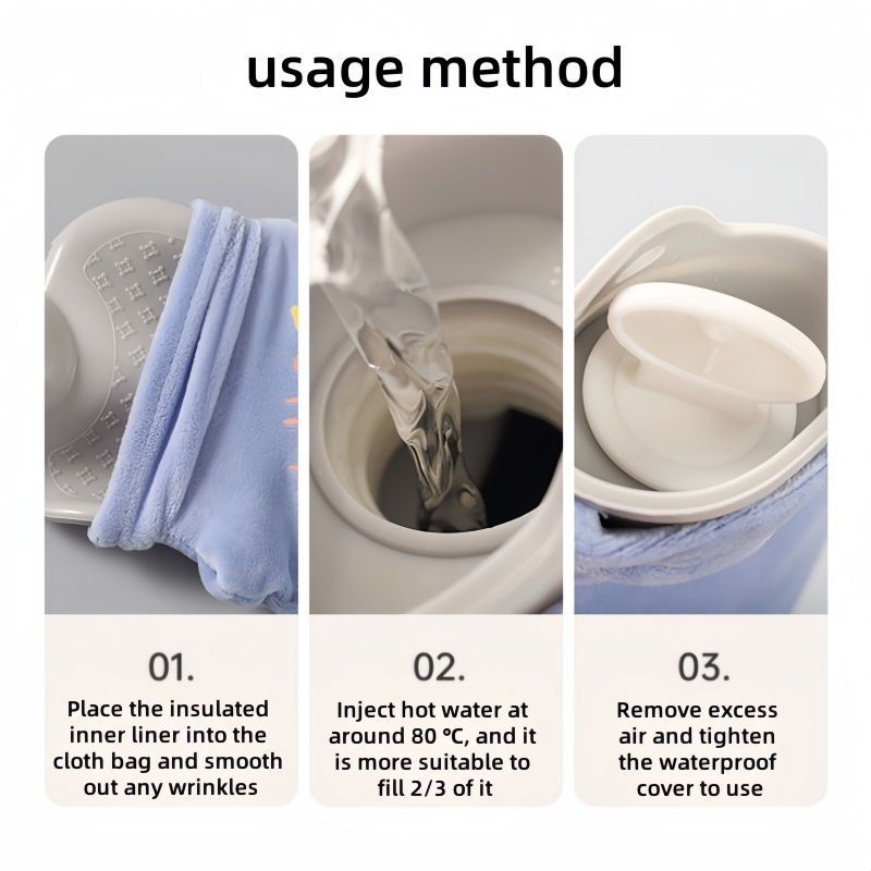 1000/500ML Water Bottles Bag Water-filling -water Bag for Female Warm Belly Hands and Feet Keep Hand Warmer Water Bag