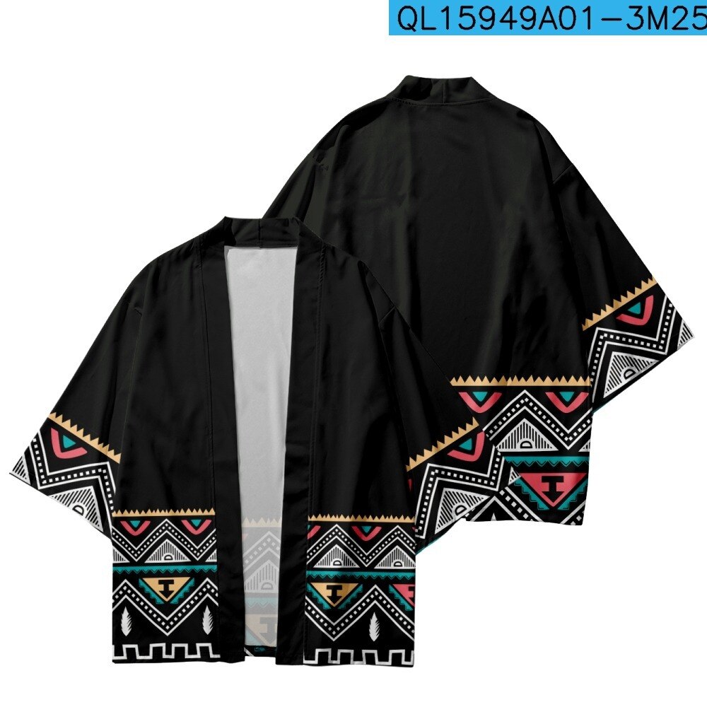2022 Traditionele Print Kimono Mannen Japanse Yukata Vrouwelijke Vrouwen Vest Shirt Cosplay Haori Robe Samurai Azië Kleding: M