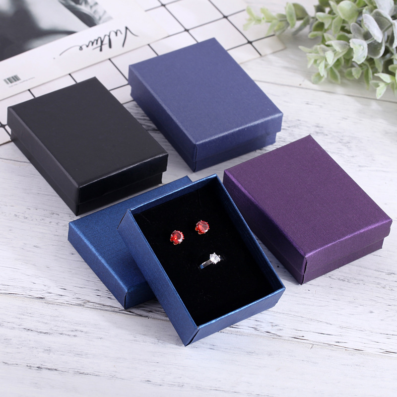 Vierkante Sieraden Doos 7X9X3cm Ketting Ring Box Voor Sieraden Multi Kleuren Sieraden Verpakking Geschenkdozen Oorbel Display Zwart Roze
