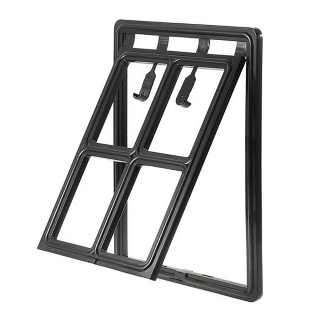 Perro y gato puertas puerta con cerradura forma perro gato magnético puerta abatible para mamparas Anti-mosquito, suministros para mascotas: 28x36cm