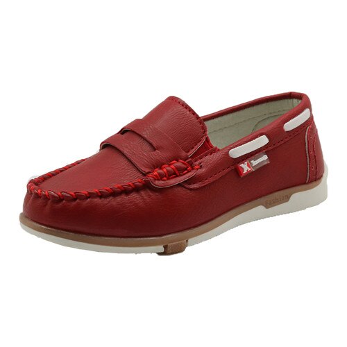 Apakowa jongens loafers kinderen lente herfst instap formele kleding schoenen kind lage bootschoenen back to school casual schoenen marineblauw rood