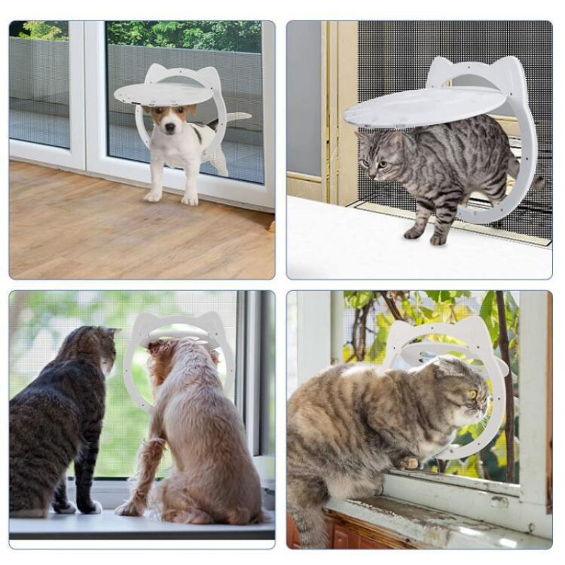 Puerta con pantalla para mascotas, puerta magnética con cierre automático para perros y gatos pequeños con función de bloqueo para puerta, ventana y porche