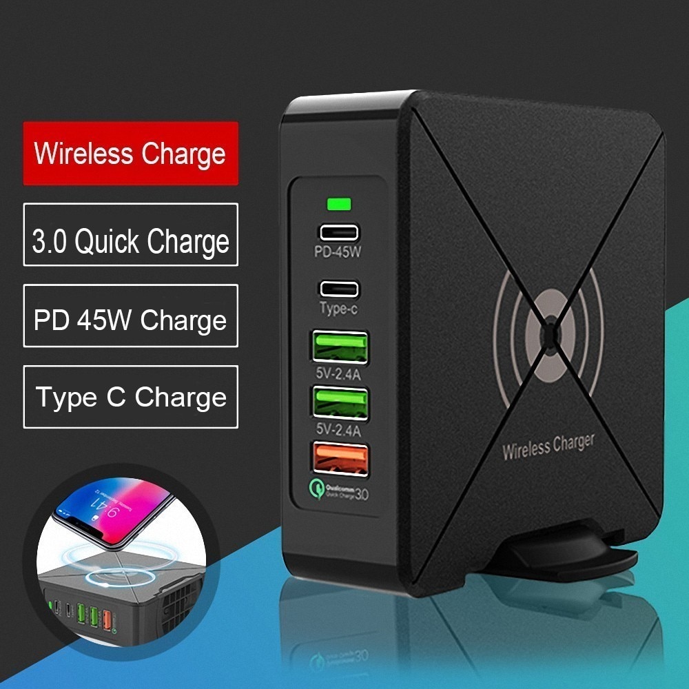 75W chargeur USB PD Type C chargeur rapide pour iPhone 8 X XR Qi chargeur sans fil pour Samsung téléphone portable QC 3.0 chargeur mural rapide