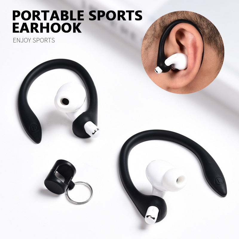 2 stk anti-fald bluetooth-kompatible headset ørekroge øretelefonbeskytter holder sport anti-tabt ørekrog til airpods 1 2 pro