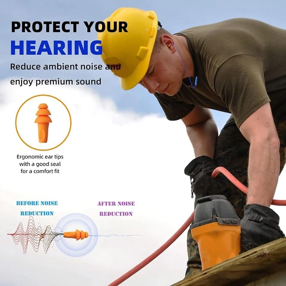 Labor Protection Wireless Work Earbuds Soft Hearing Protection Earplug Headphones Sweatproof Reusable Earmuff