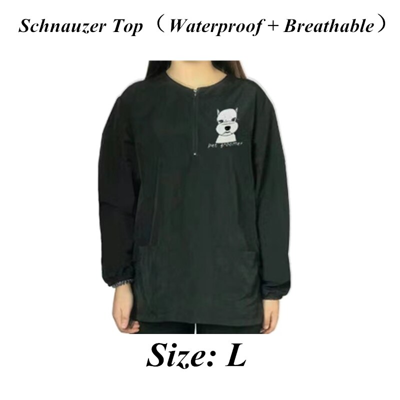 Kappers Rits Zorg Waterdicht Pet Grooming Schort Lange Mouwen Zakken Huisdier Schoonheidsspecialiste Werkkleding Pet Grooming Schort G0917: Schnauzer Top L