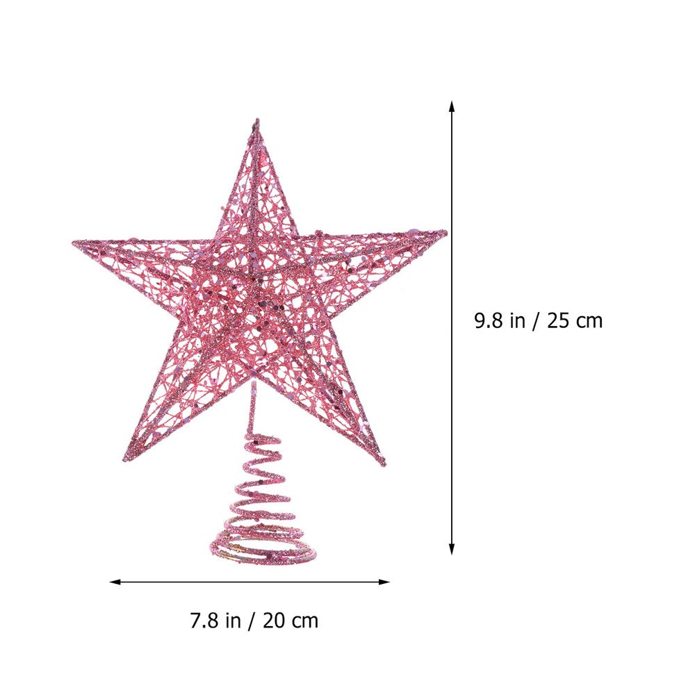 25cm arbre de noël fer étoile Topper scintillant arbre de noël décoration ornements)