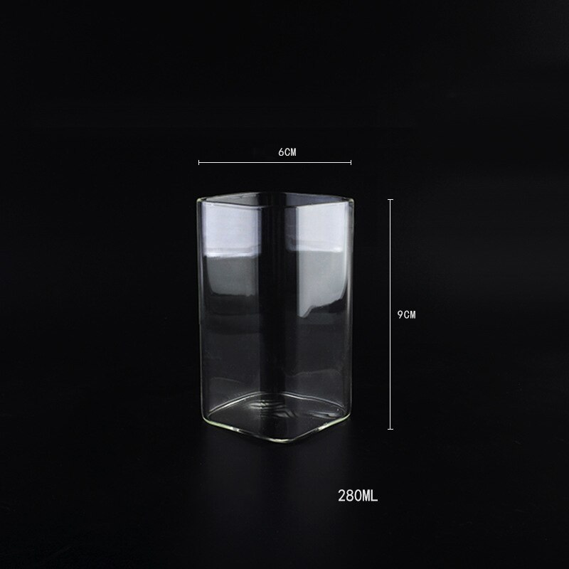 Highball Glasses Lead-Free Crystal Clear Glass Drinking Cups for Water Wine Beer Cocktails and Square Mini Dessert Cups: low