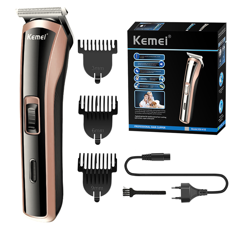 Kemei-418 Elektrischer Haarschneider, wiederaufladbar, Baby-Haarschneidemaschine, Styling-Werkzeug, Original-Pflege, kabelloser Haarschneider für Männer 418