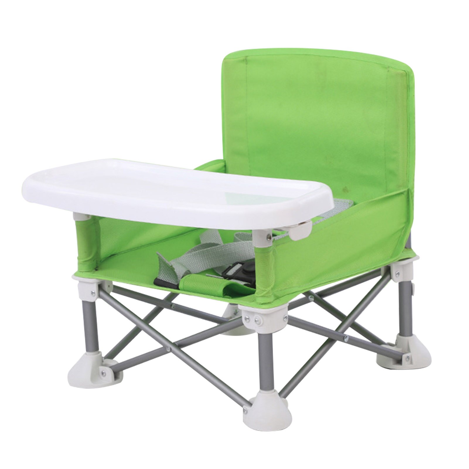 Børn spisebordsstol aluminiumslegering bærbar foldbar strand aftagelig camping baby rejse spiser højstol med bakke græsplæne