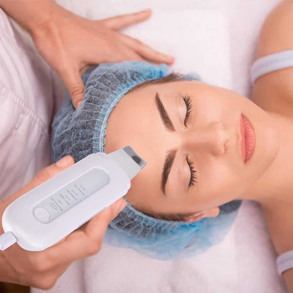 Ultrasound Skin Scrubber Exfoliërende Anti-Rimpel Huid Mee-eter Modellen Remover Spatel Huid Scrubber 4 Gereedschap Met D3J1